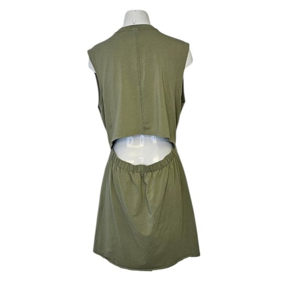 Public Rec Womens Go To Tank Open Back Shirt Dress, Green, Cotton, Tencel, Large - Picture 2 of 9